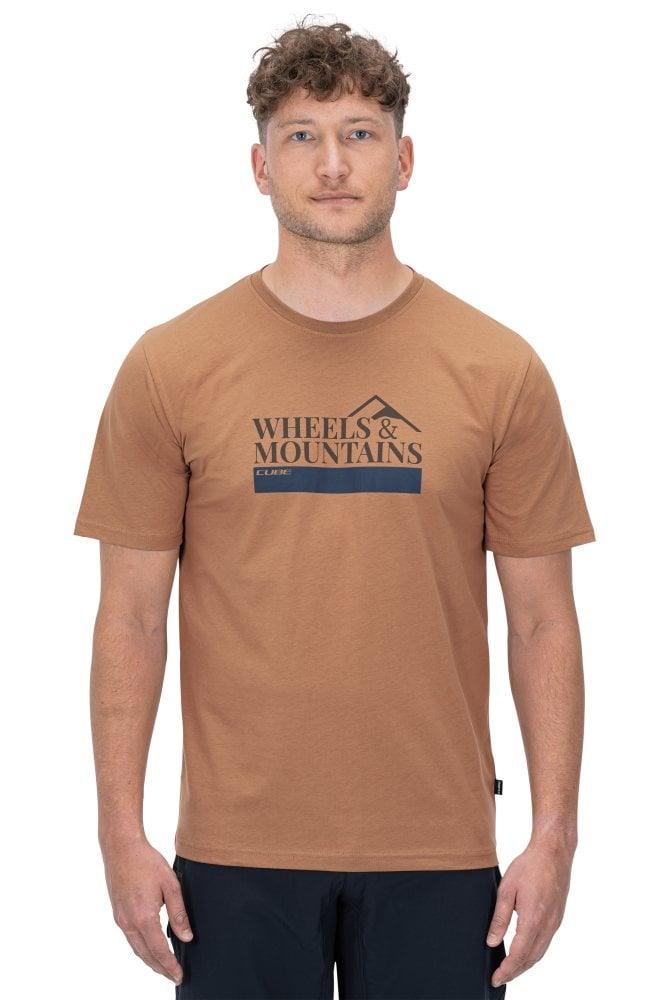 Cube Organic T-Shirt Wheels & Mountains